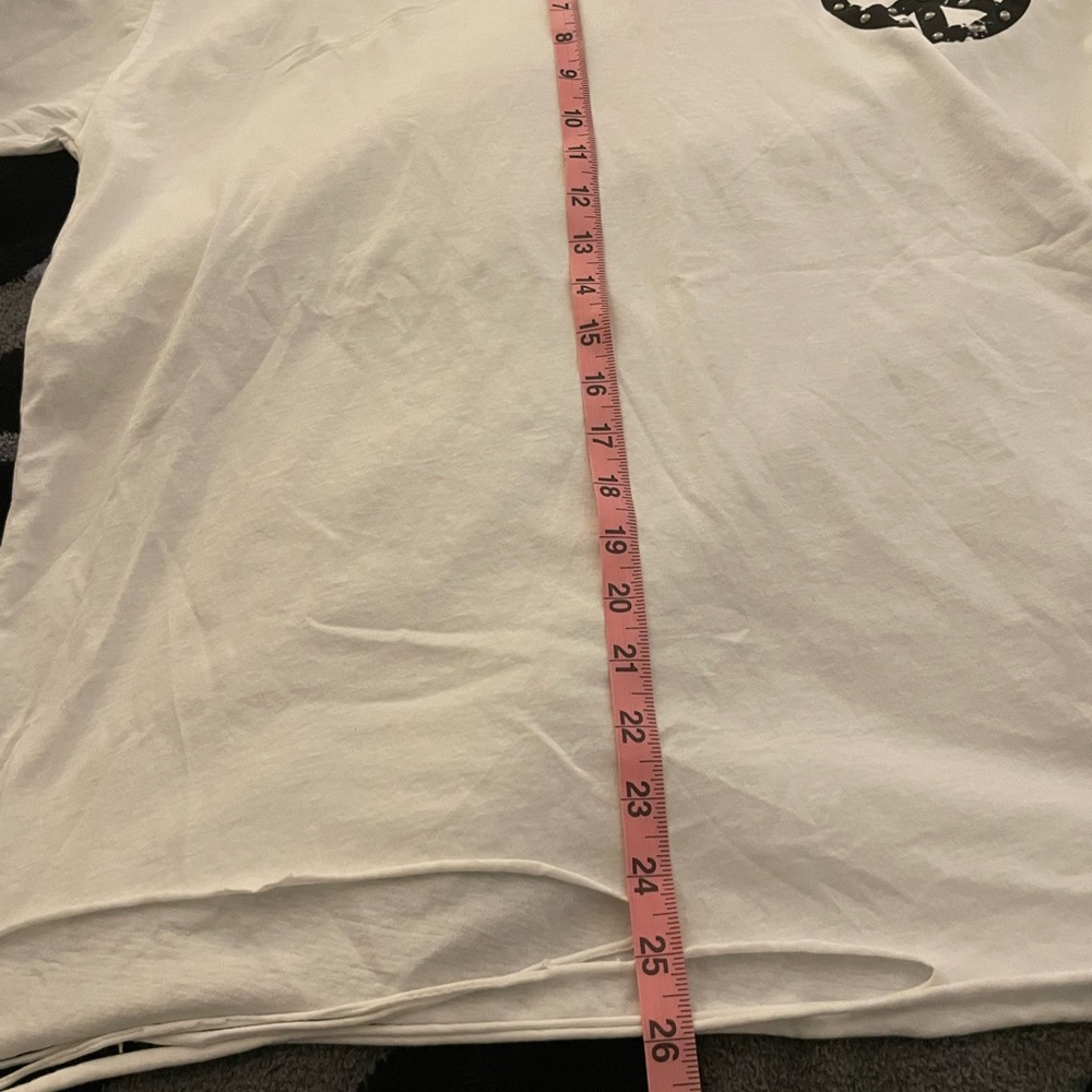 WHITE DISTRESSED PEACE TEE POL - Picture 9 of 11